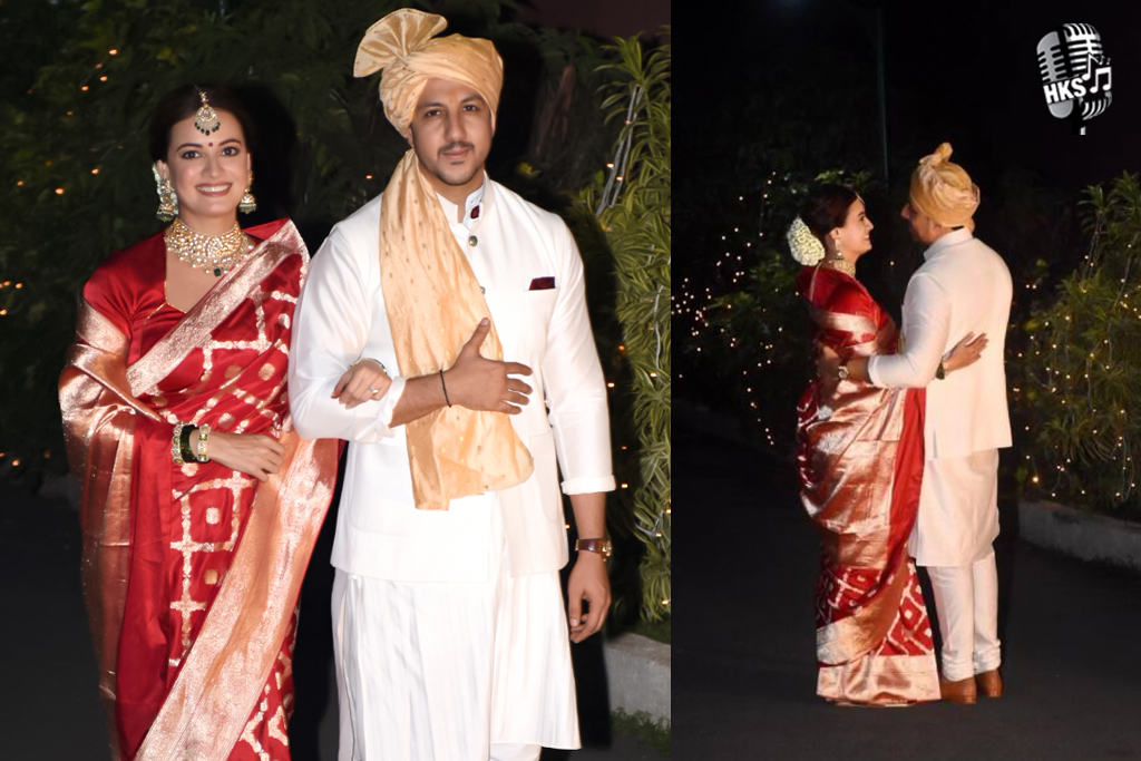 After The Ceremony Rituals Dia Mirza And Vaibhav Rekhi Pose As A Newly Wedding Couple